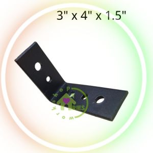 Heavy Duty Raw Iron L Angle Bracket 4mm sesiku besi L tebal  warna hitam powder coated black / L Bracket / corner bracket