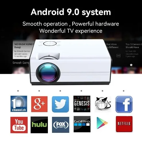 Android Mini Smart Projector T01 With WiFi Bluetooth Outdoor Video Pico Projector