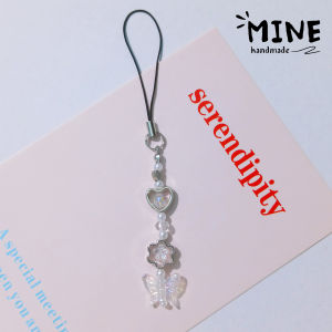 [FREESHIPMAX] Dây đeo điện thoại máy ảnh trong suốt mix charm màu thời trang móc khóa Hàn Quốc dễ thương - Minehandmade