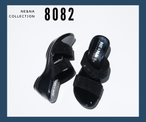 รองเท้าเเฟชั่นผู้หญิงเเบบเเตะสวมส้นตึก No. 8082  NE&NA Collection Shoes