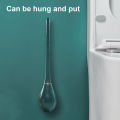 Hygienic Toilet Brush Flexible Toilet Brush Flexible Silicone Toilet Bowl Brush Set with Wall Mount Easy Cleaning No Tangling Hair Modern Design Perfect for Homes. 