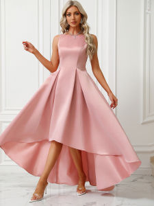 2023 Cross-Border Foreign Trade Womens Elegant Lady Satin Large Skirt Barbie Princess Dress Slim-Fit Evening Dress Dress ㏇L0514
