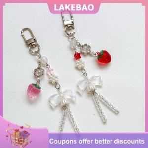 【LAKEBAO】 1PC ngọt ngào linglan dâu tây điện thoại mặt Dây Chuyền Thích hợp cho các dịp khác nhau Trọng lượng nhẹ dâu tây túi quyến rũ tinh tế Keychain