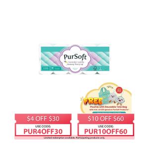 Pursoft Lavender Vanilla Scented Core 4-Ply Toilet Tissue - 10 Rolls