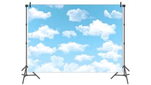 Ready stock sa local warehouseBlue Sky White Clouds Photography Background World Travel Pilot Childrens Birthday Party Decoration Wedding Newborn Baby Shower Photography Studio