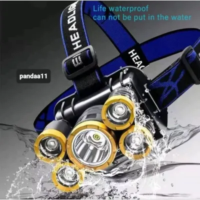 Senter Kepala Super Terang 5 Mata led / Headlamp Cree
