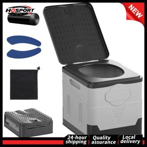 【HOSPORT】 Travel-Ready Portable Toilet Bucket - Functional Outdoor Trash Can and Stool for Camping Adventures
