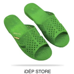 Dép tổ ong màu XANH LÁ nam nữ đế dày đi mưa siêu bền iDÉP DL015