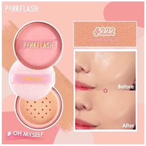 PINKFLASH (F06) Oil Controller Loose Powder Bedak Matte Loose Setting Powder All Day Lasting 3 Colors