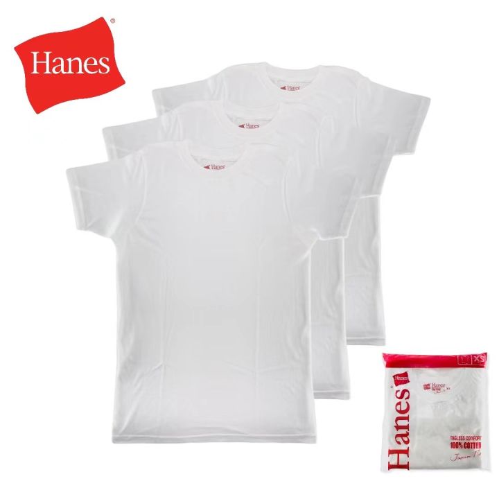 Hanes Tagless Comfort R T Shirts Japan Fit 100 Cotton 3pcs in 1 pack Lazada PH