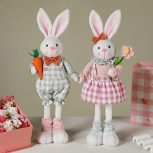 SIRENXI Thiết kế có thể điều chỉnh kích thước Đồ trang trí thỏ Phục Sinh Tượng nhỏ cao Chân dài có thể điều chỉnh Tượng Thỏ Phục Sinh Hình Dáng Con Thỏ Chân có thể kéo dài Đồ trang trí hình con thỏ Đồ trang trí nhà cửa
