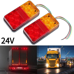 2PCS 12V 24V 80V LED Tail Light Taillight Turn Signal Indicator Stop Lamp Rear Brake Light for Car Truck Trailer Caravan