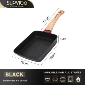 SUPVIBE Japanese Tamagoyaki Pan Non-Stick Kuali Telur Egg Pan Rectangle Breakfast Pan Suitable All Stove Tamago Pan