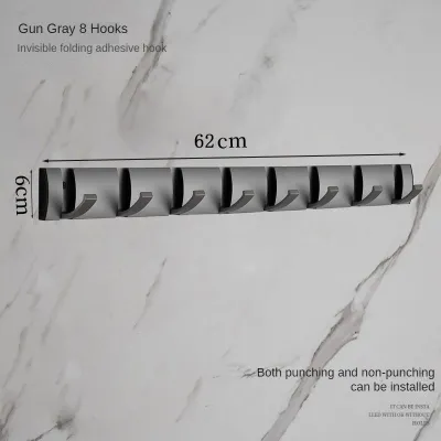 【Local Seller】Towel Rack Invisible Clothes Hook Wall Hanging Wall Entrance Clothes Hook Row Hook Behind Door Wardrobe Hat Hook Perforation-Free