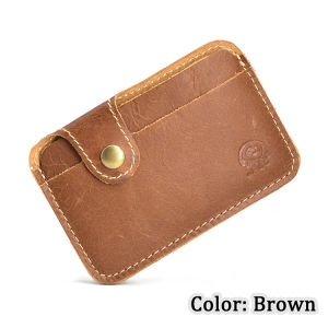 High Quality Soft Cowhide Leather Slim Credit Card Holder Handmade Small Wallet Thin Mens and Women Bus Subway Access Cards Cases