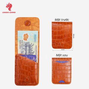 Ví da mini nam da bò thật thương hiệu Longdo Leather - Sen 3