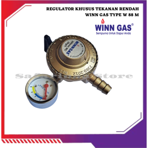 PAKET SELANG + SPIRAL & REGULATOR WINN GAS TYPE W 88 M FREE KLEM & KARET DATAR ANTI BOCOR SNI