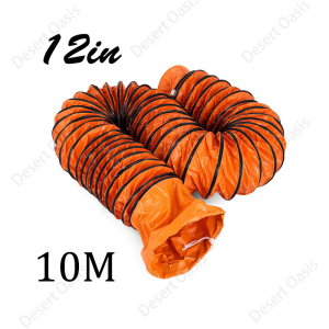 8/10/12 Inch Industrial Ventilation Fan Strong Air Ventilator Blower Fan Portable Industrial Heavy Duty Duct Exhaust Fan Powerful Cylinder Ventilation Fan(Orange )