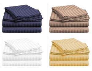 HOTEL & RESORT H & R HOTEL QUALITY PLAIN SATIN STRIPE COLORED FLATSHEET/ KUMOT - CANADIAN  SATIN COTTON