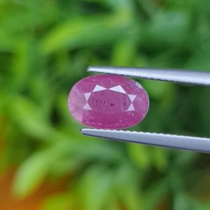 พลอย ทับทิม Ruby sapphire 3.60 กะรัต (Cts) ดิบ Unheated พลอยแท้ อัญมณีมงคลประจําวันเกิด เครื่องประดับพลอย