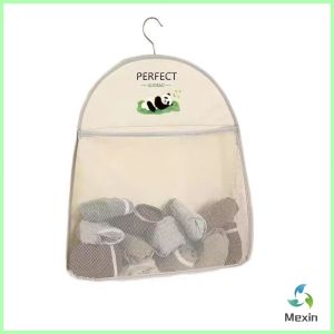Mexin กระเป๋าถุงตาข่ายเก็บของ จัดเก็บชุดชั้นใน ขนาดใหญ่ ถุงเก็บของแขวนในตู้เสื้อผ้า storage bag