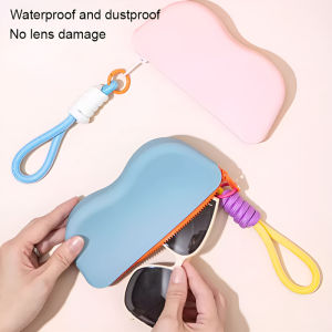 Glasses Bag Contrast Color Silicone Glasses Bag/Soft Protection Pouch/Storage Case/Travel For Adults And Kids/Eyewear Safety