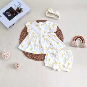 0-18 Bulan Setelan Bayi Perempuan Oneset Naima by Mybee Free Bandana