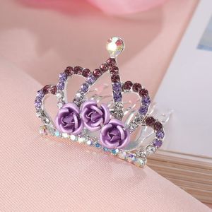 XINGG39 ละเอียดอ่อน มินิ คริสตัล ไรน์สโตน แฟชั่นสาวๆ เครื่องประดับผม กิ๊บติดผมเจ้าหญิง ของขวัญสำหรับเด็กผู้หญิง เครื่องประดับผม หวีผม กิ๊บติดผมมงกุฎ