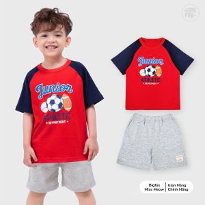 Bộ đồ bé trai size đại BIGFOX - MISS MEOW mặc mùa hè vải cotton mềm mịn cỡ trẻ em 345678 tuổi