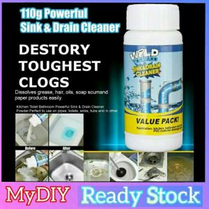 Wild Tornado Powerful Sink & Drain Cleaner Clog Remover Serbuk Pencuci/Pembersih Sinki/Singki Dapur Tandas Tersumbat 110g