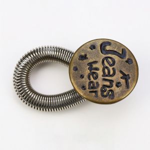 LYMEDIA 10Pcs Metal Elastic Spring Button Extender Accessories Trousers Pants Stretch Waist Extension Adjustable 17mm Jeans Button