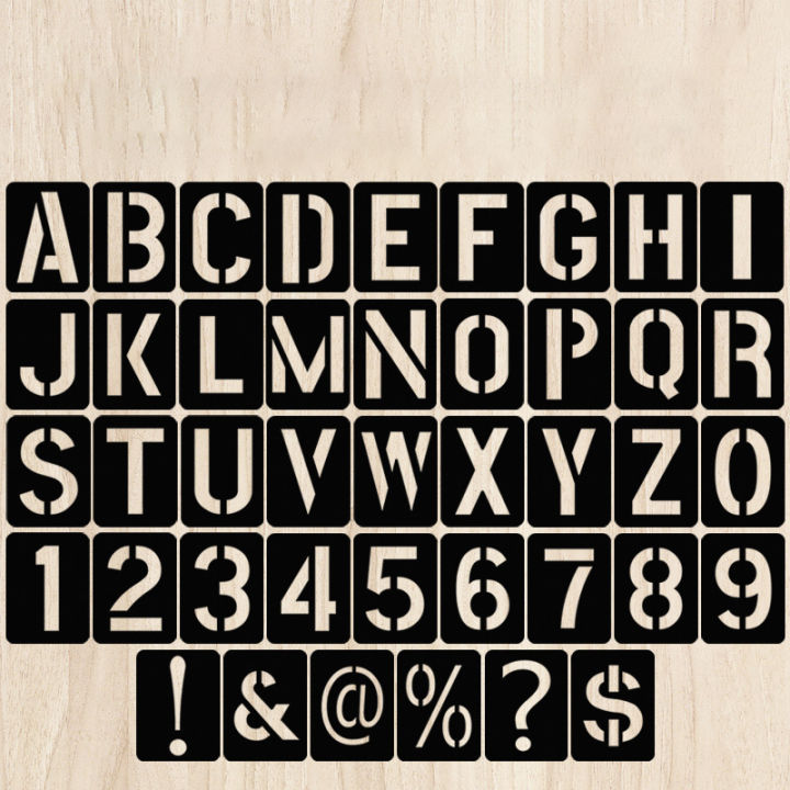 Stencil Alphanumeric Symbol Numeric Letter Symbol Hollow Copy Black PP ...