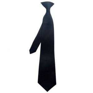 50x8cm Mens Solid Black Color Imitation Silk Clip-On Pre-Tied Neck Ties