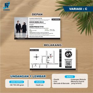 (50pcs) Undangan Pernikahan TB B 1 Lembar – Custom | Murah & Premium / Undangan Pernikahan Murah