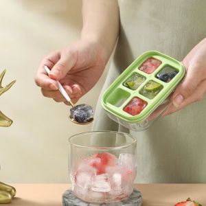 Ice Maker Push Ice Cube Mould Ice Compartment Mini Summer Mould Ice Storage Box Home Square Silicone Cube Mould with Lid