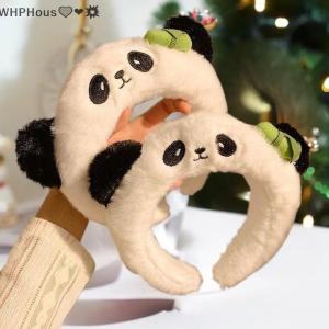 WP💓💛💖 Cute Cartoon Panda Plush Headband For Womens Face Washing Amusement Park Funny And Creative Headband For Zoo Hair Accessories