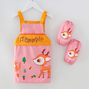 Oldlaiben 3 PCS Cartoon Apron For Kids Waterproof Painting Apron Adjustable Bib Apron Cooking Children Gift
