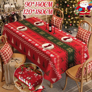 【Healer】COD ผ้าปูโต๊ะกันน้ำคริสต์มาส ผ้าปูโต๊ะกันน้ำมันและน้ำร้อนลวก ขนาด 90*140cm/120*180cm ตกแต่งคริสต์มาส ทำความสะอาดง่าย