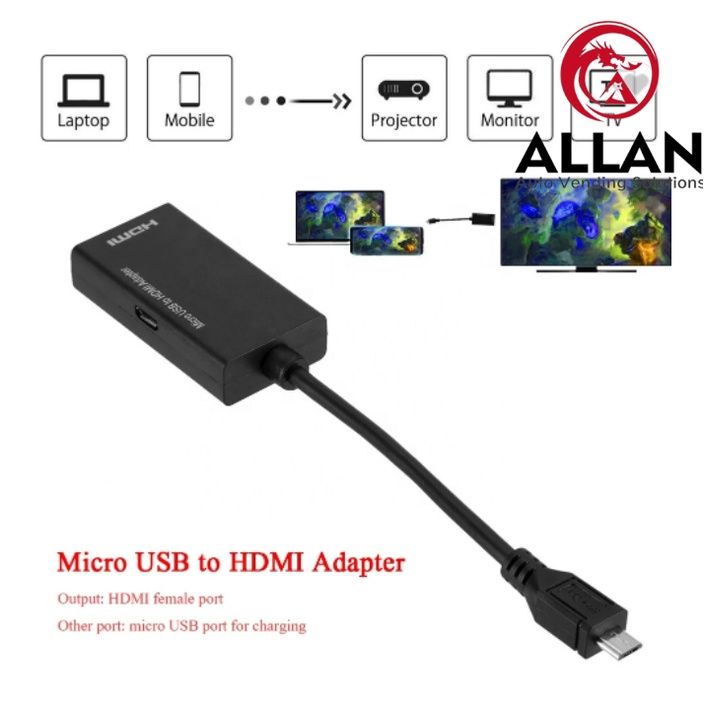 ALLAN Micro USB to HDMI Cable Adapter 5 pin micro USB male Micro USB To - Usb To Hdmi Cable For Laptop To Tv