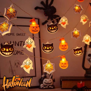 BABYBANG 1.5/3meters Halloween LED String Lights Pumpkin 10/20Lights Halloween Party Props Creative Cat Atmosphere Lamp Light Home
