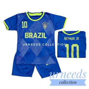 SETELAN BAJU BOLA ANAK BRZL BIRU TERBARU BISA COD SET JERSEY PRIA NEYMAR