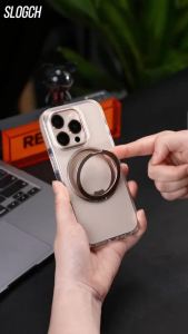 360 ° Rotatable Stand Clear Phone Case For iPhone 17 Air 16 15 14 13 12 Pro Max Plus For MagSafe Kickstand Transparent Back Phone Cover With Holder For iPhone 17 Pro Max Military Shockproof Protection Casing