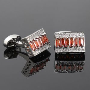 EO4MD Shiny Strip Zircon Tie Clip Alloy Classic Sleeve Button Fashion Vintage Cuff Links Mens Suit Accessory