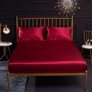 ผ้าปูที่นอนปรับขนาดได้ผ้าซาตินสีพื้นเรียบผ้าไหมผ้าคลุมที่นอนชุดผ้าคลุมเตียงผ้าซาตินเนื้อนุ่มลื่นผ้าคลุมเตียงขนาดคิงไซส์ควีนไซส์