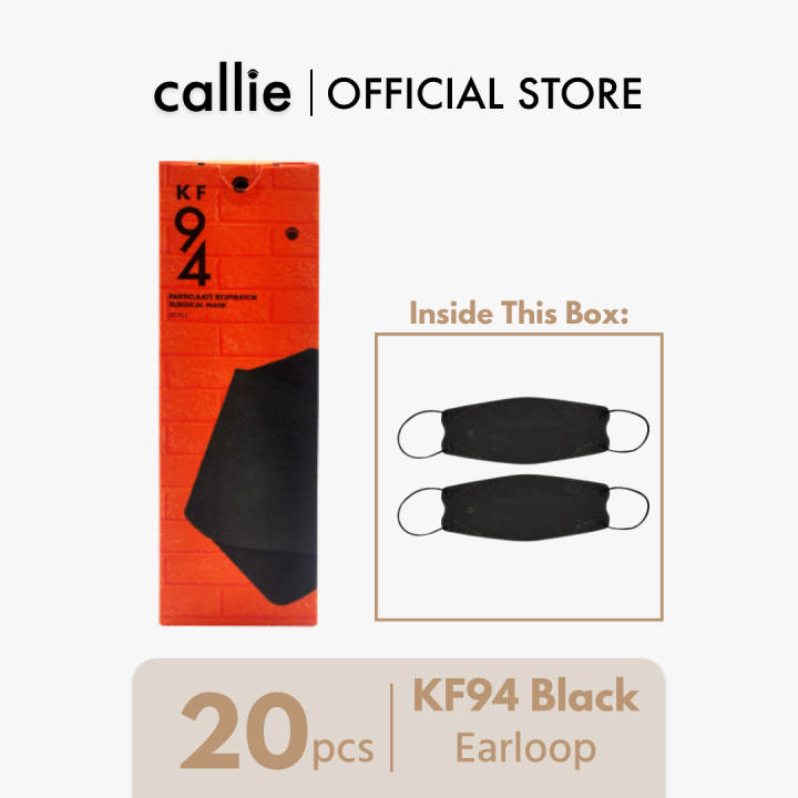 Callie KF94 Earloop Respiration Medical Face Mask Black (20 pcs) Lazada