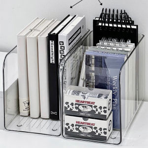 U-Shaped Acrylic Book Stand - Free Combination Desktop Transparent Bookshelf Office Book Folder Desk Storage Shelf Organizer Rak Buku Akrilik