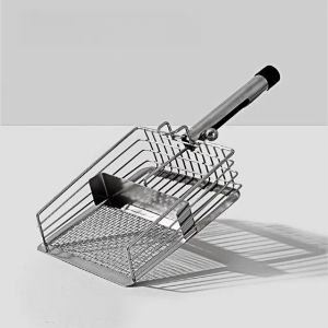 NEXTYOO Stainless Steel Cat Litter Shovel Easy To Clean Wooden Metal Handle Kitten Litter Scoop Durable Fine Holes Cats Toilet Cleaning Tool for Pets