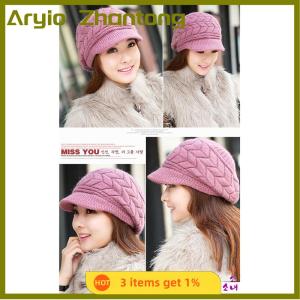 Aryio Mũ nữ dệt kim Mũ nồi rộng dệt kim ấm áp mùa đông Mũ Beanie Mũ trượt tuyết