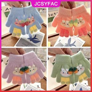 JCSYFAC 1 cặp dễ thương phim hoạt hình trẻ em sang trọng dệt kim Găng tay mùa đông ngoài trời ấm áp dày Windproof găng tay cho 1-5 tuổi đầy đủ ngón tay găng tay