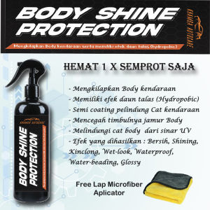 Body shine Protection by khamsa autocare - Mengkilapkan Body WAX kendaraan serta memiliki efek daun talas (hydropobic) Bonus Lap microfiber